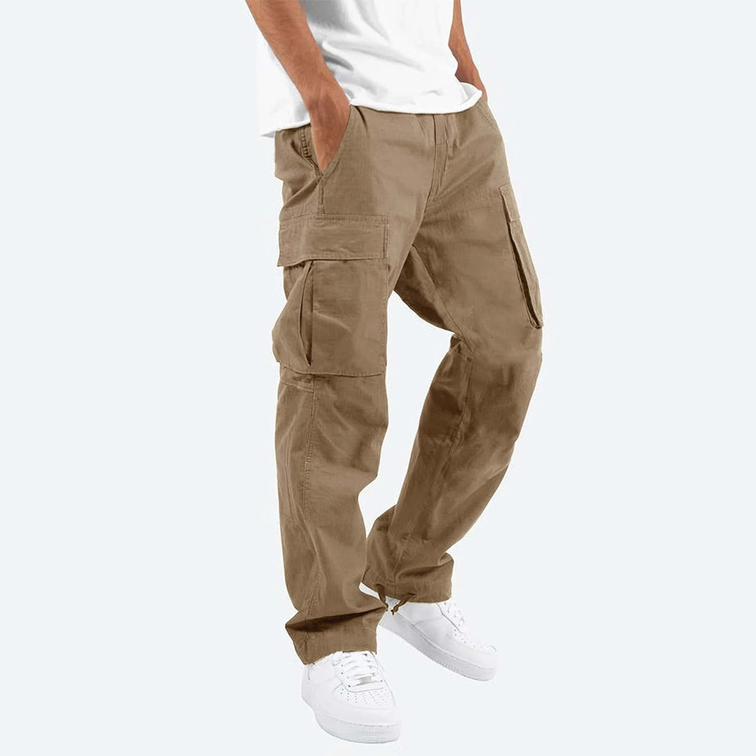 Cargo Pants - Casual - Loose Fit - Straight Leg Cargos - Men's Trousers-Men Summer Pants-Chaps of London-Khaki-S-Chaps of London