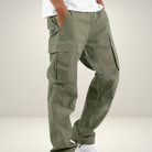 Cargo Pants | Cotton | Pockets | Straight Pants | Men's Clothing-Chaps of London-Army Green-S-Chaps of London