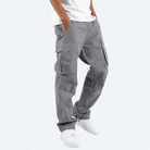 Cargo Pants | Cotton | Pockets | Straight Pants | Men's Clothing-Chaps of London-Gray-S-Chaps of London