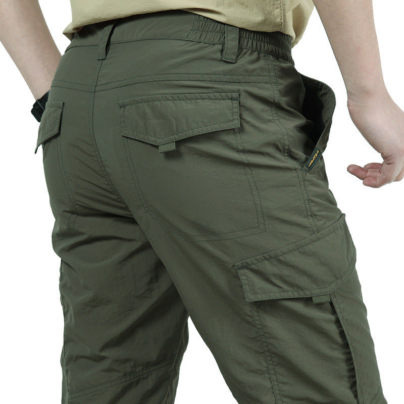 Cargo Pants | Elastic Waist | Straight Leg | Tactical Pants | Men's Pants-Men Pants-Chaps of London-Army Green-M-Chaps of London