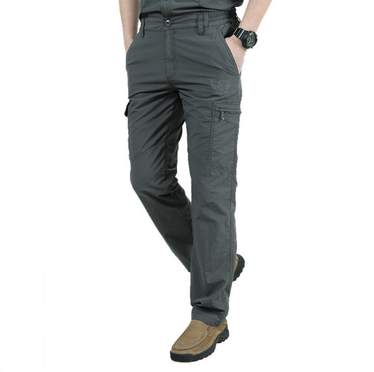 Cargo Pants | Elastic Waist | Straight Leg | Tactical Pants | Men's Pants-Men Pants-Chaps of London-Gray-M-Chaps of London