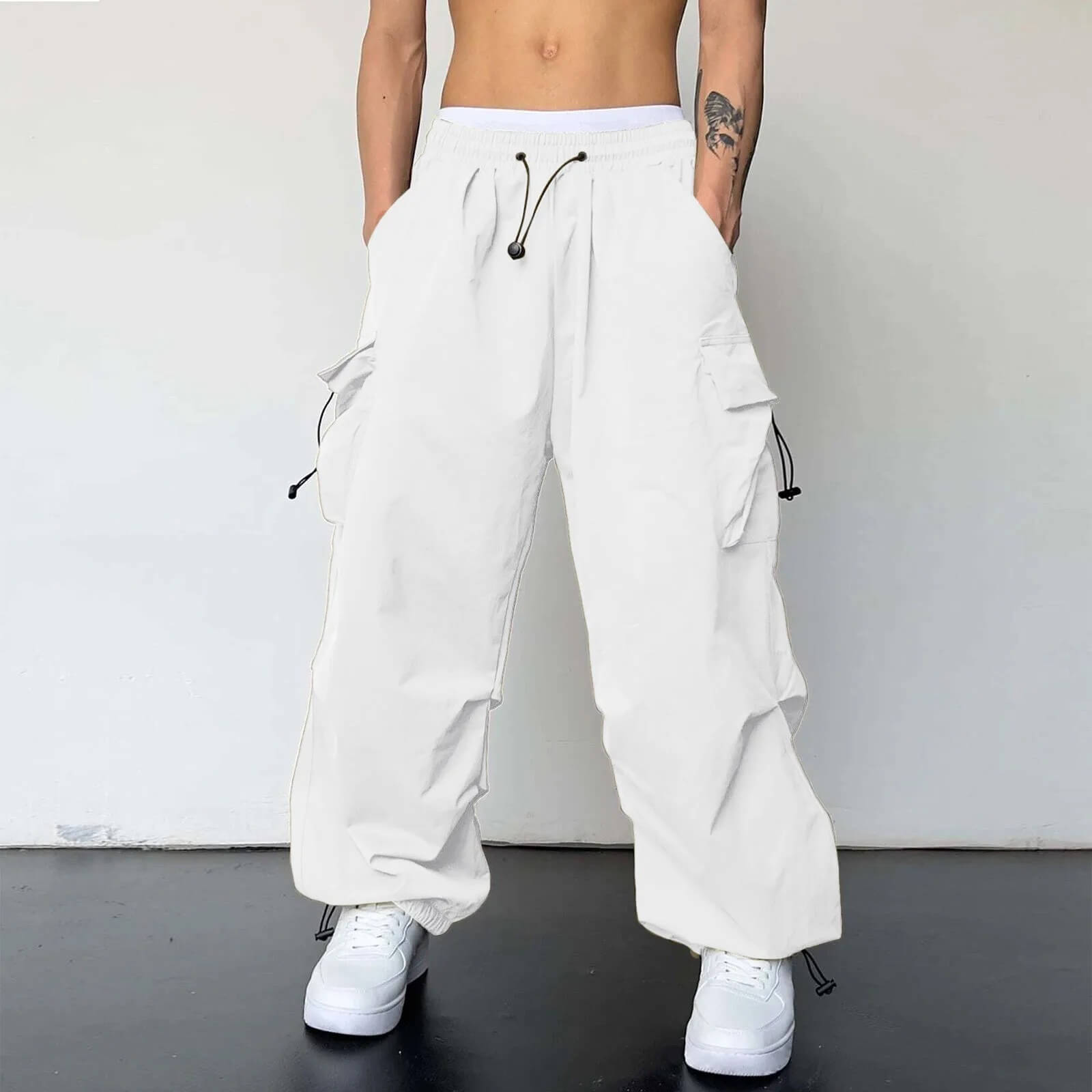 Cargo Pants - Loose Fit - Elastic Waist - Baggy Pants - Men's Cargo Joggers-Men's long pants-Chaps of London-Chaps of London