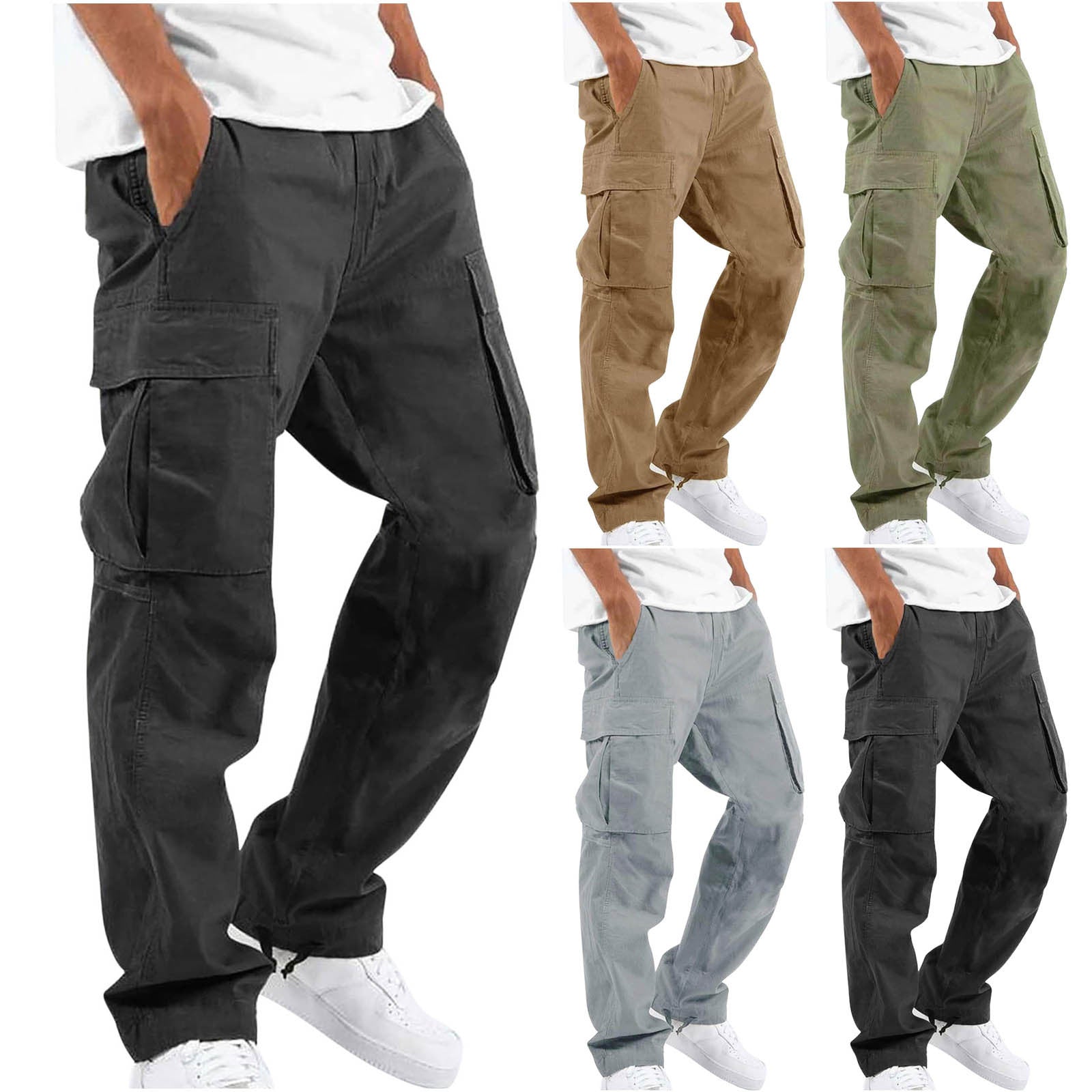 Cargo Pants - Men's Casual Baggy Loose Fit Cargo Trousers-Broek man-Chaps of London-Chaps of London