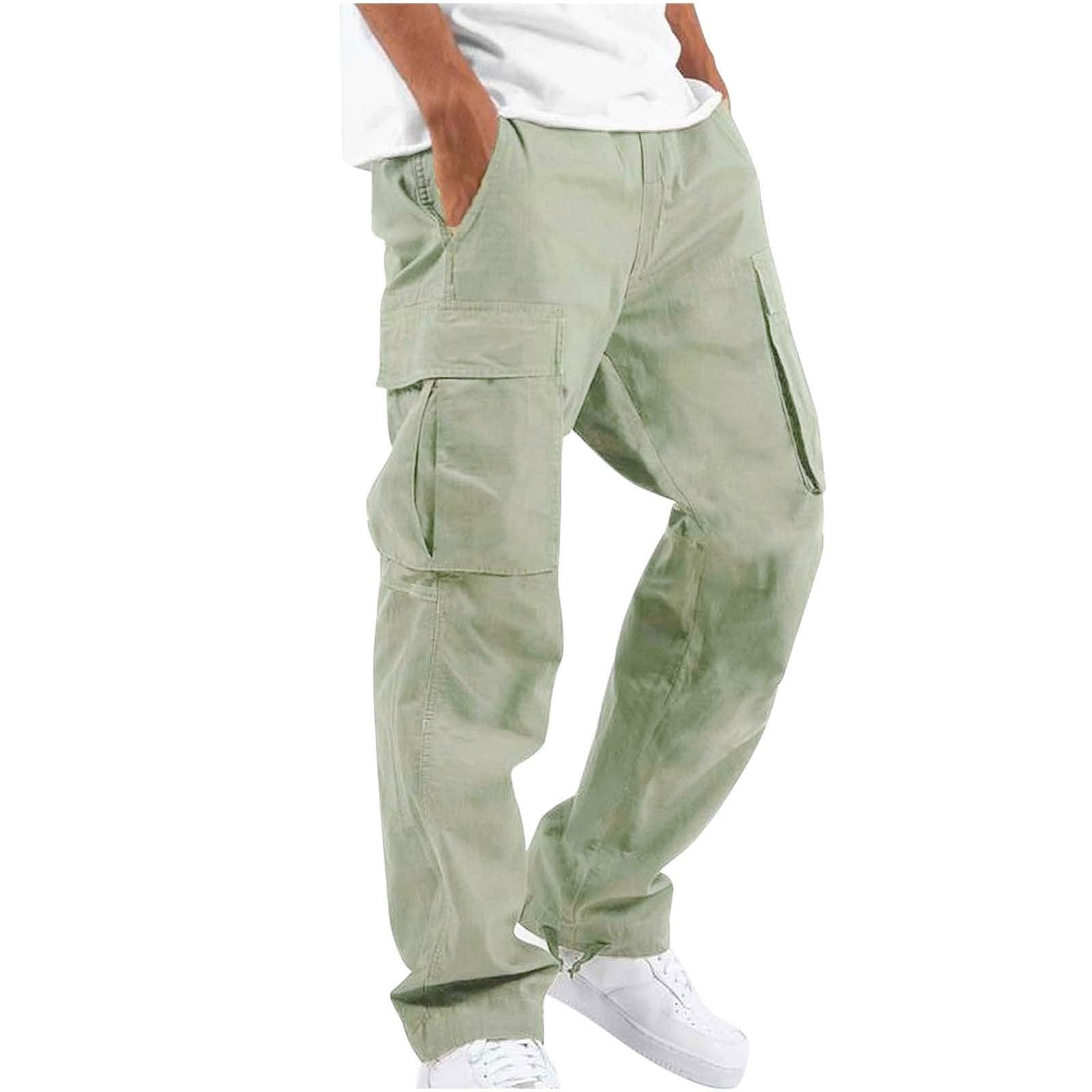 Cargo Pants - Men's Casual Baggy Loose Fit Cargo Trousers-Broek man-Chaps of London-Light Green-S-Chaps of London