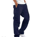 Cargo Pants - Men's Straight Leg Loose Fit Cargo Pants-Cargo pants, Pantalon-Chaps of London-Navy Blue-S-Chaps of London
