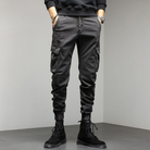 Cargo Pants - Pockets - Drawstring - Cargo joggers - Men's pants-Cargo pants-Chaps of London-Gray-M-Chaps of London