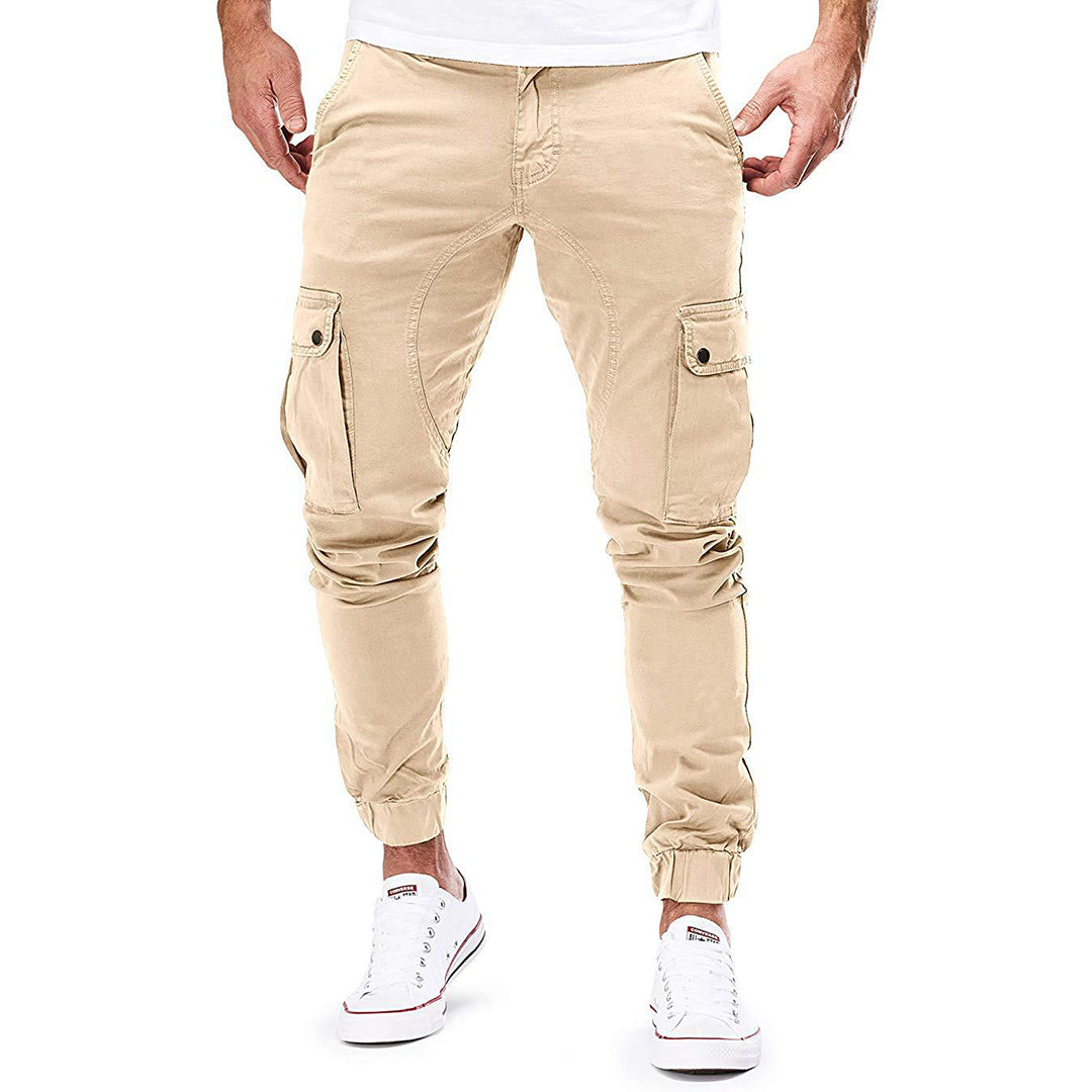 Cargo Pants - Skinny - Drawstring - Cargo Joggers - Men's Trousers-Fashion Men Pants Cargo All-year-Chaps of London-Beige-S-Chaps of London