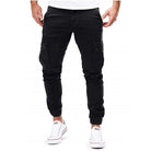 Cargo Pants - Skinny - Drawstring - Cargo Joggers - Men's Trousers-Fashion Men Pants Cargo All-year-Chaps of London-Black-S-Chaps of London