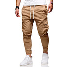 Cargo Pants - Skinny - Drawstring - Cargo Joggers - Men's Trousers-Fashion Men Pants Cargo All-year-Chaps of London-Khaki-S-Chaps of London