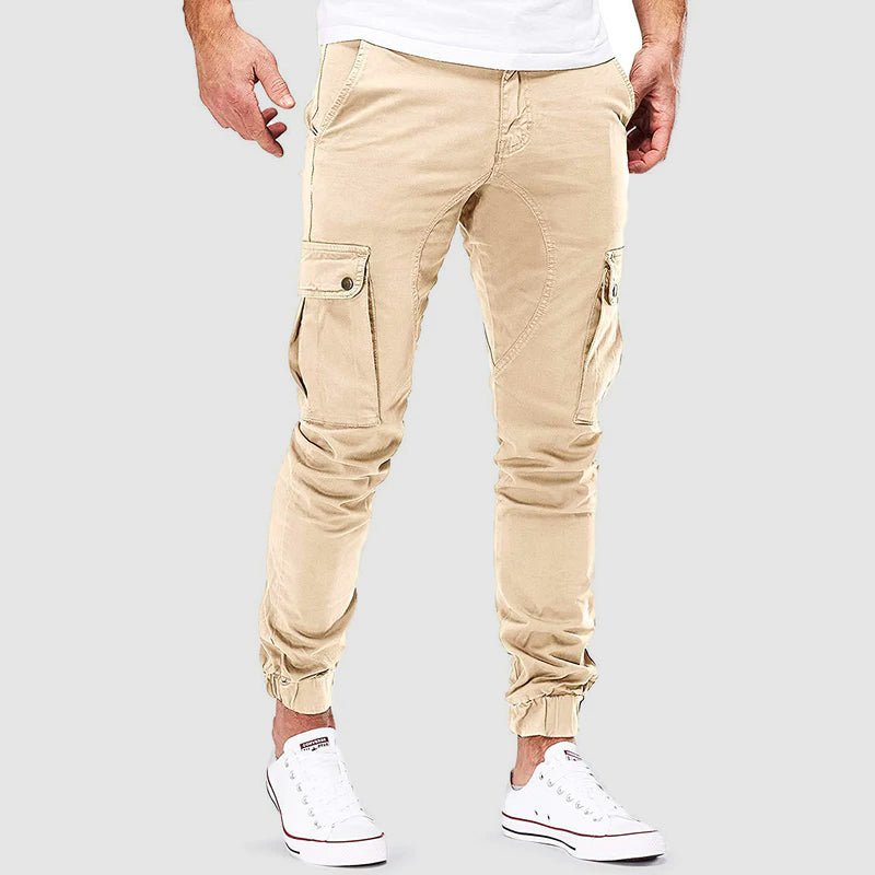 Cargo Pants - Skinny - Pockets - Cargo Joggers - Men's Pants-Cargohosen-Chaps of London-Beige-S-Chaps of London