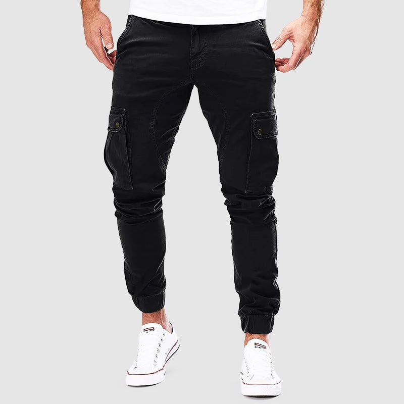 Cargo Pants - Skinny - Pockets - Cargo Joggers - Men's Pants-Cargohosen-Chaps of London-Black-S-Chaps of London