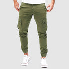 Cargo Pants - Skinny - Pockets - Cargo Joggers - Men's Pants-Cargohosen-Chaps of London-Green-S-Chaps of London