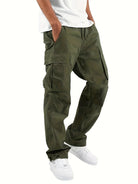 Cargo Pants - Straight Leg - Loose Fit - Men's Cargo Trousers - Men's Pants-Chaps of London-Army Green-S-Chaps of London