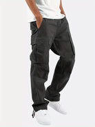 Cargo Pants - Straight Leg - Loose Fit - Men's Cargo Trousers - Men's Pants-Chaps of London-Black-S-Chaps of London