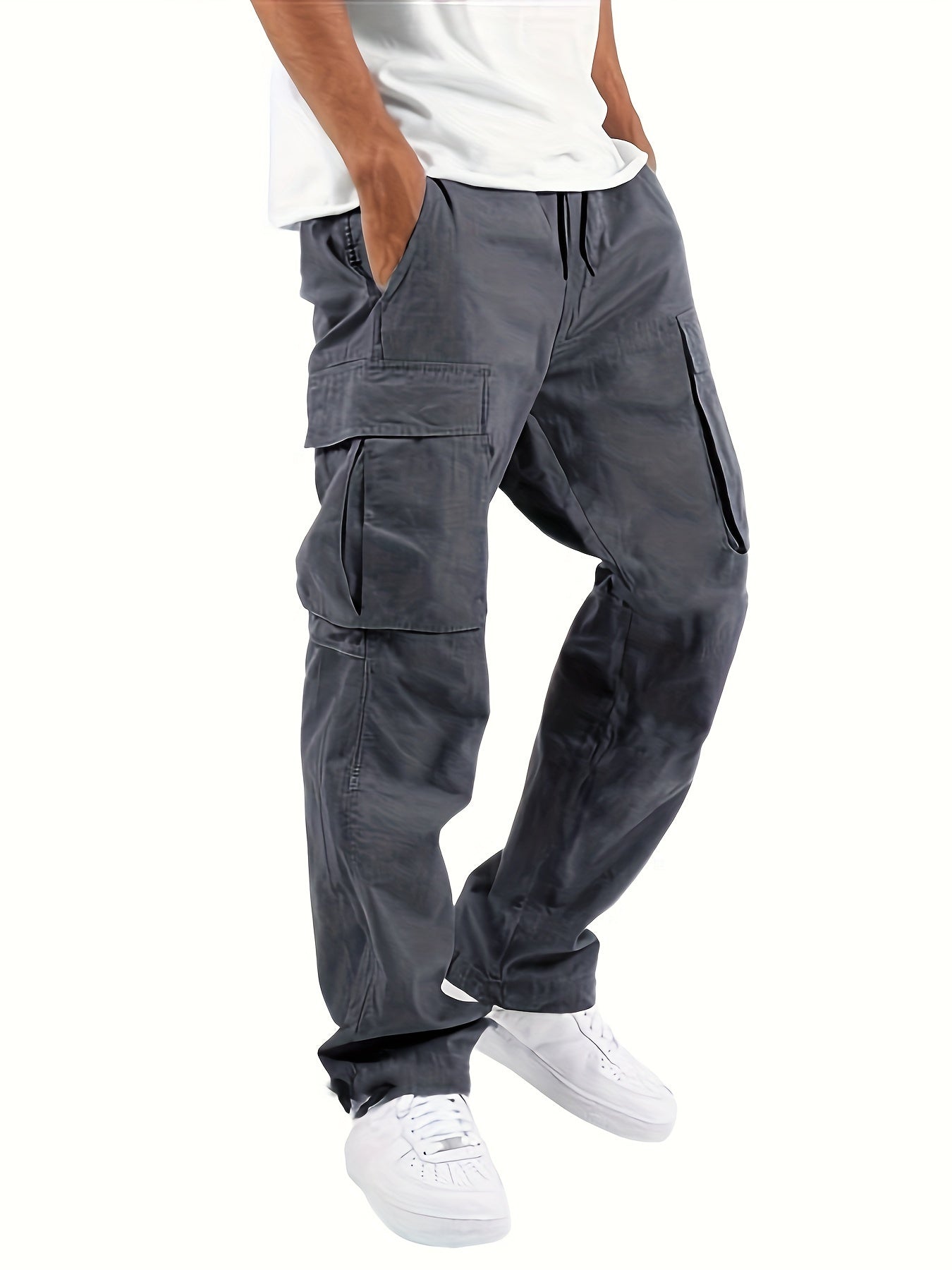 Cargo Pants - Straight Leg - Loose Fit - Men's Cargo Trousers - Men's Pants-Chaps of London-Dark Grey-S-Chaps of London