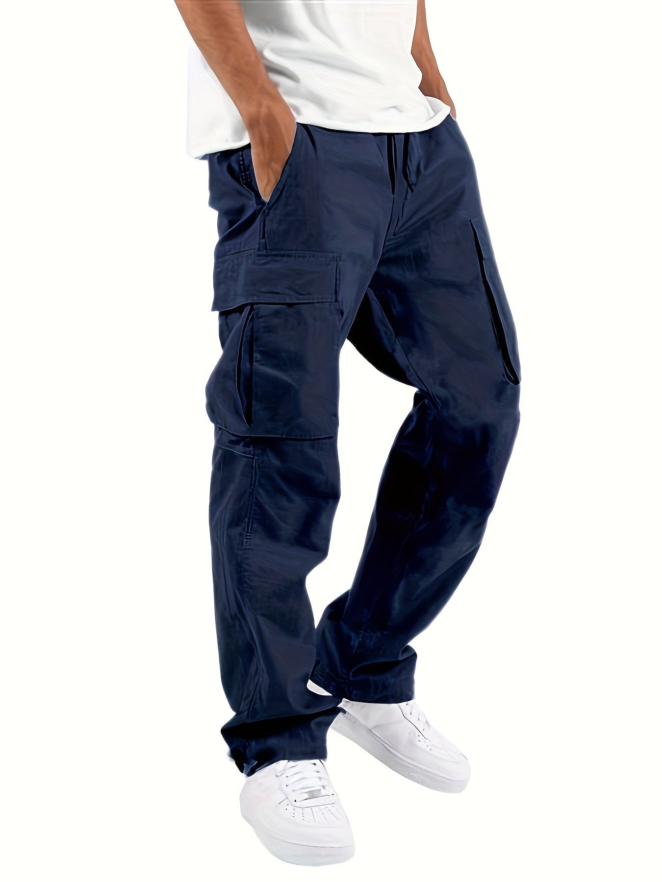 Cargo Pants - Straight Leg - Loose Fit - Men's Cargo Trousers - Men's Pants-Chaps of London-Navy Blue-S-Chaps of London