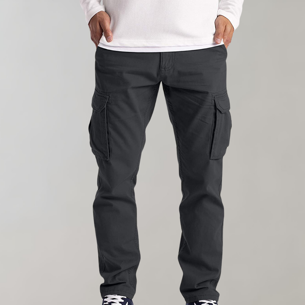 Cargo Pants | Straight Leg | Pockets | Leisure Pants | Men's Trousers -Chaps of London-Dark Gray-S-Chaps of London