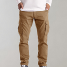 Cargo Pants | Straight Leg | Pockets | Leisure Pants | Men's Trousers -Chaps of London-Khaki-S-Chaps of London