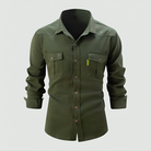Cargo Shirt - Slim Fit - Long Sleeve - Button-Up Shirt - Men's Shirts-Chaps of London-Green-S-Chaps of London