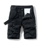 Cargo Short - Men's Casual Long Cargo Shorts with Pockets-Chaps of London-Black-30-Chaps of London
