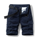Cargo Short - Men's Casual Long Cargo Shorts with Pockets-Chaps of London-Blue-30-Chaps of London