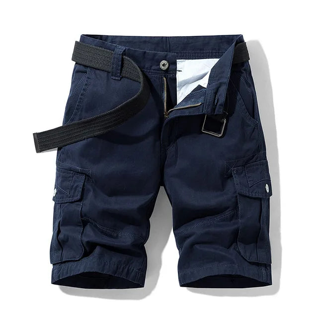 Cargo Short - Men's Casual Long Cargo Shorts with Pockets-Chaps of London-Blue-30-Chaps of London