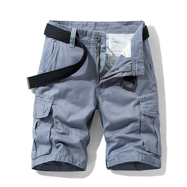 Cargo Short - Men's Casual Long Cargo Shorts with Pockets-Chaps of London-Navy Blue-30-Chaps of London