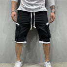 Cargo Shorts - Drawstring - Loose Fit - Cargo Sweatshorts - Men's Clothing-Chaps of London-Black-M-Chaps of London