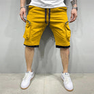 Cargo Shorts - Drawstring - Loose Fit - Cargo Sweatshorts - Men's Clothing-Chaps of London-Yellow-M-Chaps of London