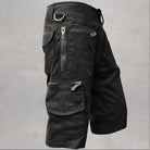 Cargo Shorts | Leisure | Pockets | Long Shorts | Men's Capri Pants-Men's Capri Pants-Chaps of London-Black-M-Chaps of London