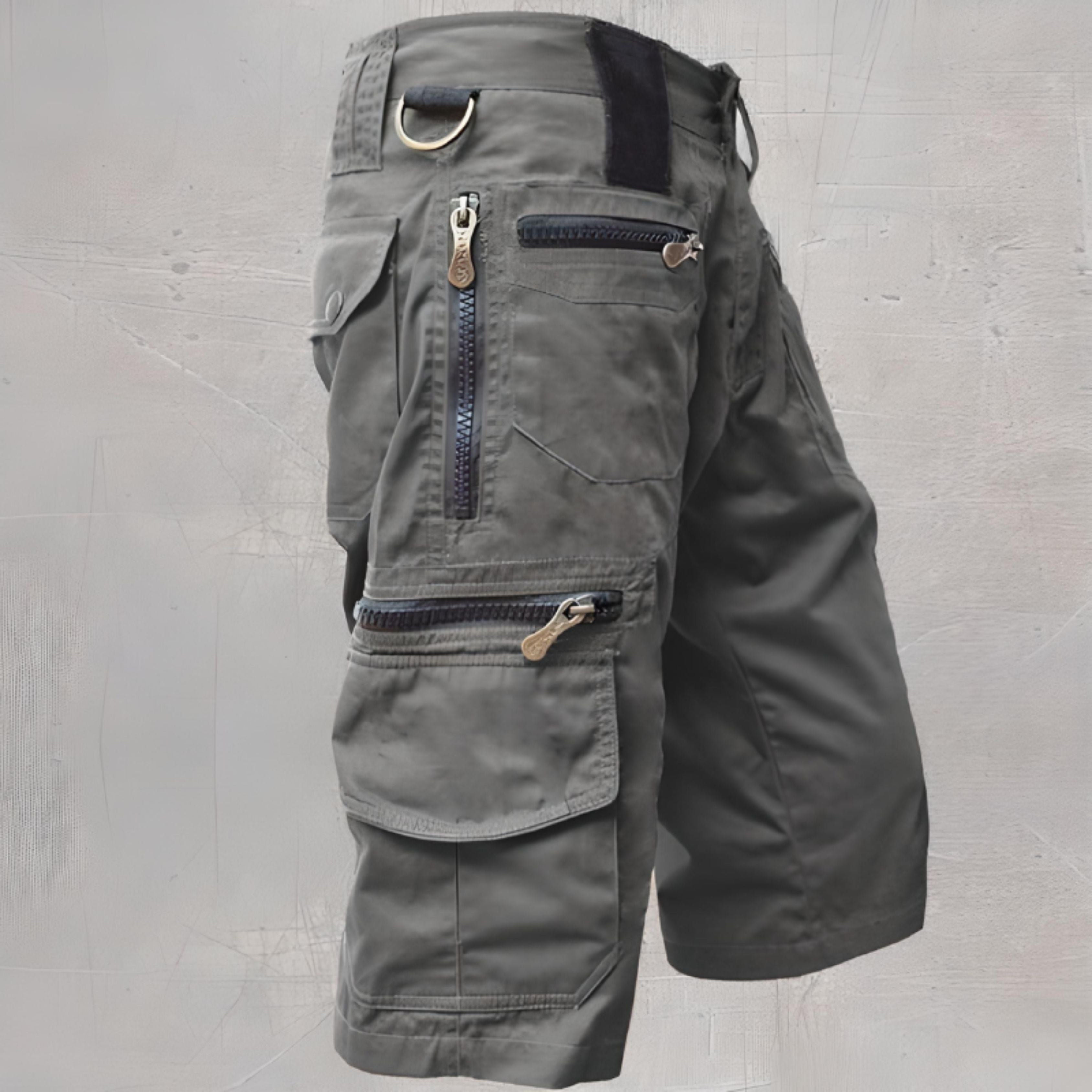 Cargo Shorts | Leisure | Pockets | Long Shorts | Men's Capri Pants-Men's Capri Pants-Chaps of London-Gray-M-Chaps of London