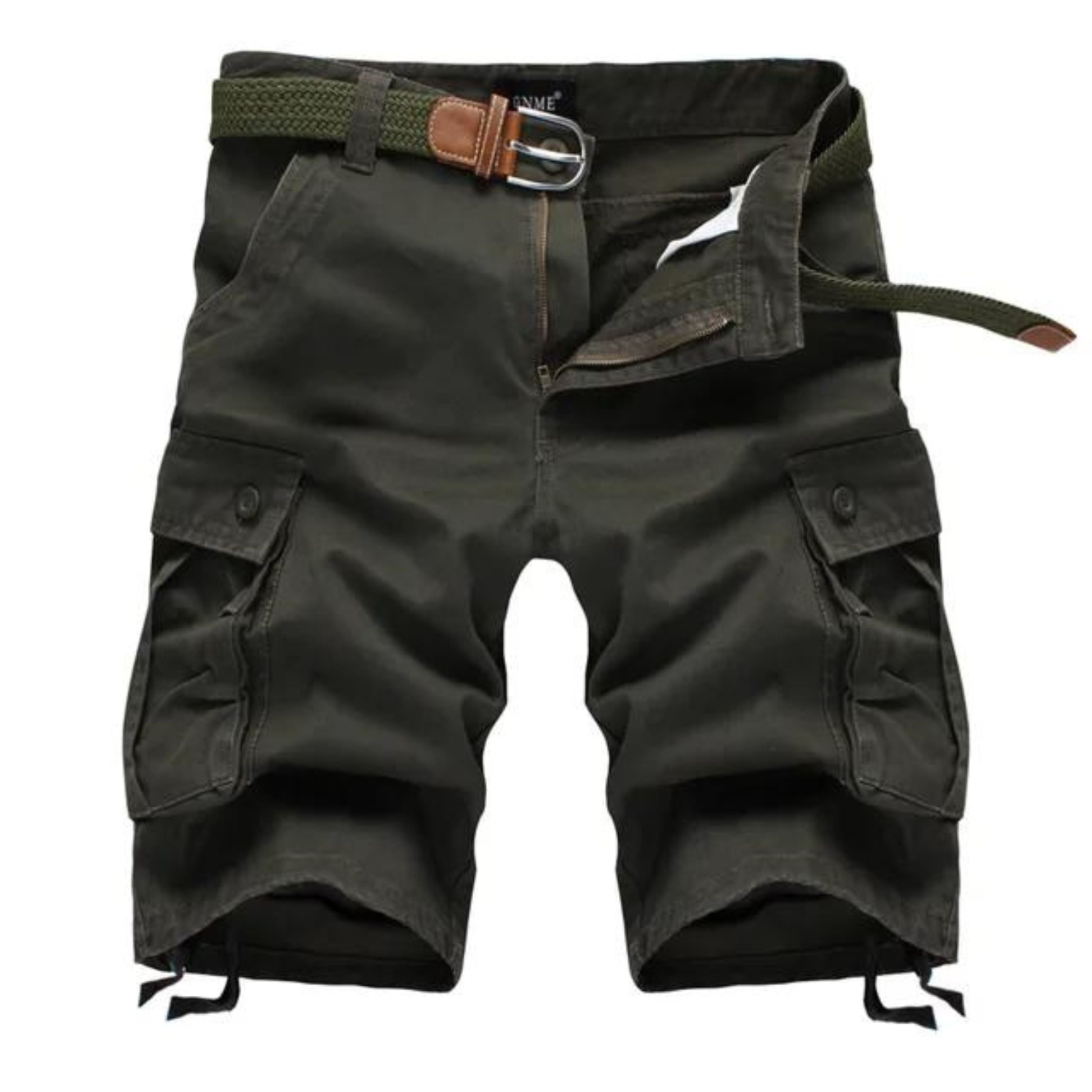 Cargo Shorts - Men's Tactical Long Leisure Shorts with Belt-Men's Tactical Shorts-Chaps of London-Dark Green-S-Chaps of London