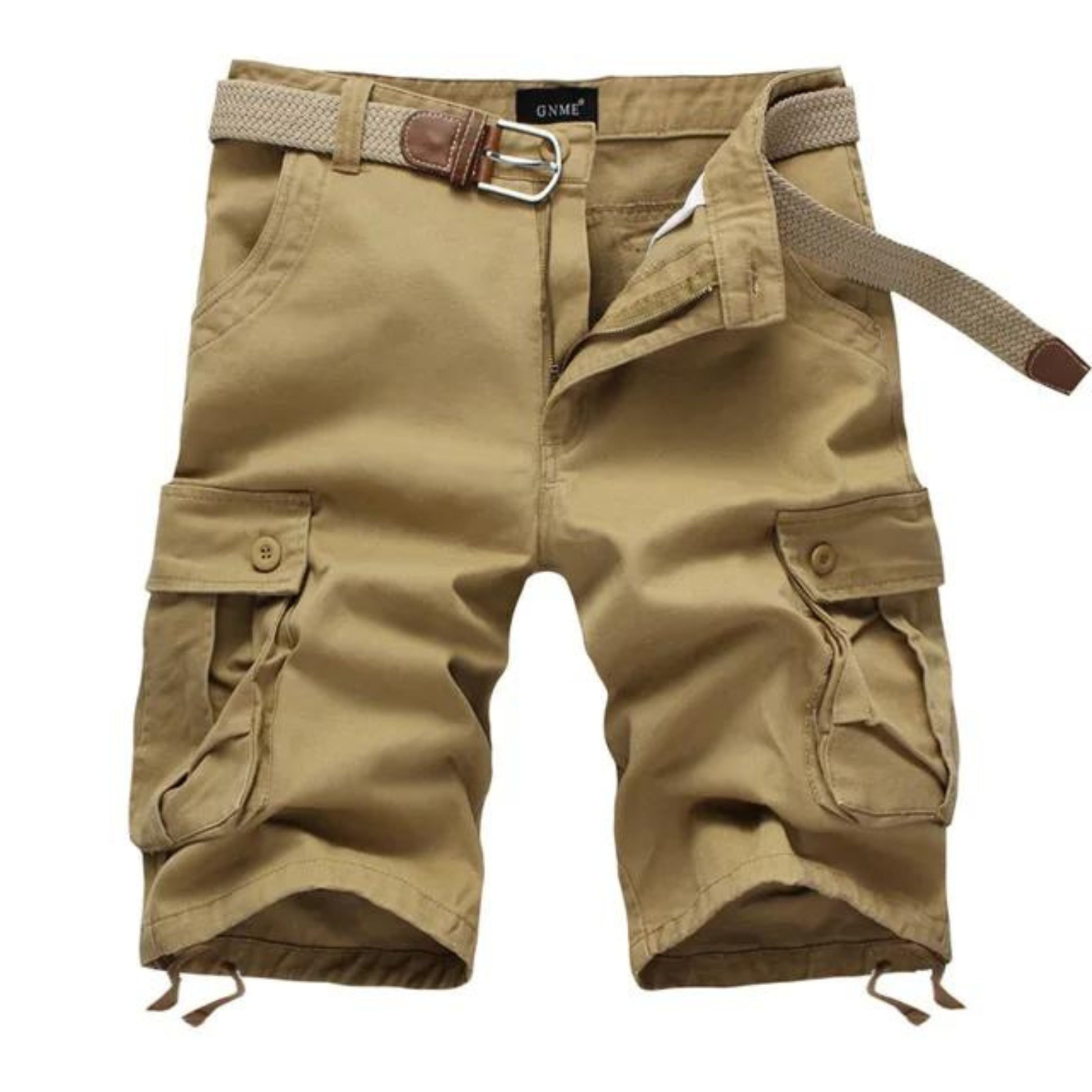 Cargo Shorts - Men's Tactical Long Leisure Shorts with Belt-Men's Tactical Shorts-Chaps of London-Light Brown-S-Chaps of London