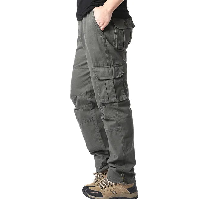 Cargo Trousers - Straight Leg - Pockets - Cargo Pants - Men's Trousers-Men's Cargo Pants-Chaps of London-Army Green-M-Chaps of London
