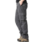 Cargo Trousers - Straight Leg - Pockets - Cargo Pants - Men's Trousers-Men's Cargo Pants-Chaps of London-Gray-M-Chaps of London