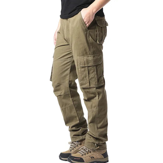Cargo Trousers - Straight Leg - Pockets - Cargo Pants - Men's Trousers-Men's Cargo Pants-Chaps of London-Military Yellow-M-Chaps of London