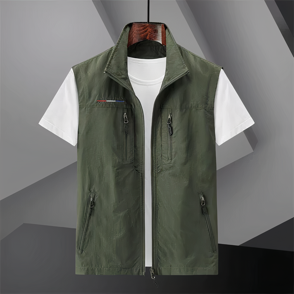 Cargo Vest | Lightweight | Sleeveless | Outdoor Vest | Men's Vest-Jassen_M-Chaps of London-Green-M-Chaps of London