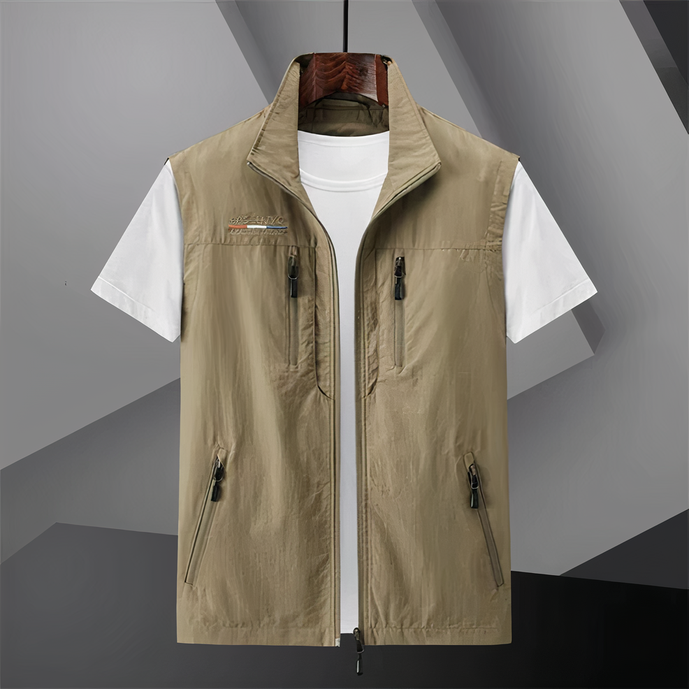Cargo Vest | Lightweight | Sleeveless | Outdoor Vest | Men's Vest-Jassen_M-Chaps of London-Khaki-M-Chaps of London