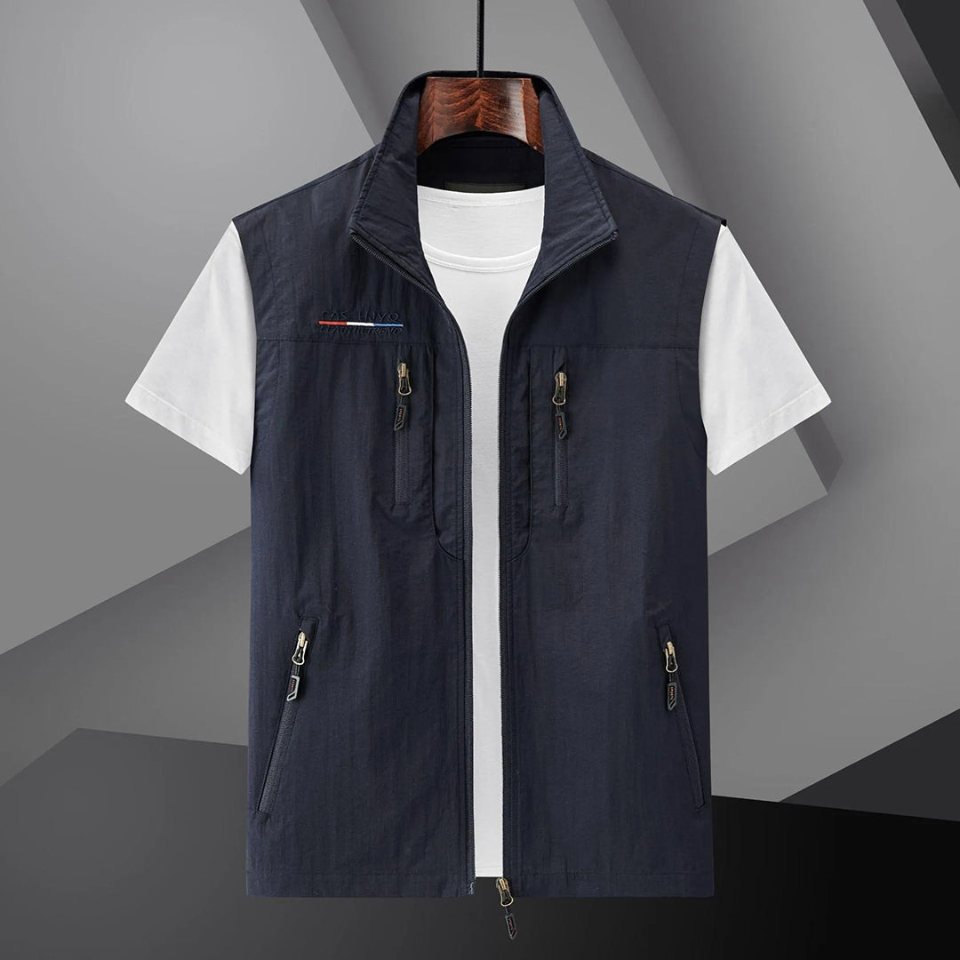Cargo Vest - Men's Outdoor Tactical Vest Bodywarmer for Summer-Chaps of London-Dark Blue-M-Chaps of London