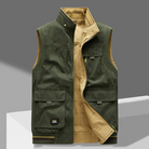 Cargo Vest | Sleeveless | Pockets | Work Vest | Men's Gilet-Men’s Cargo Vest-Chaps of London-Khaki-Green-M-Chaps of London