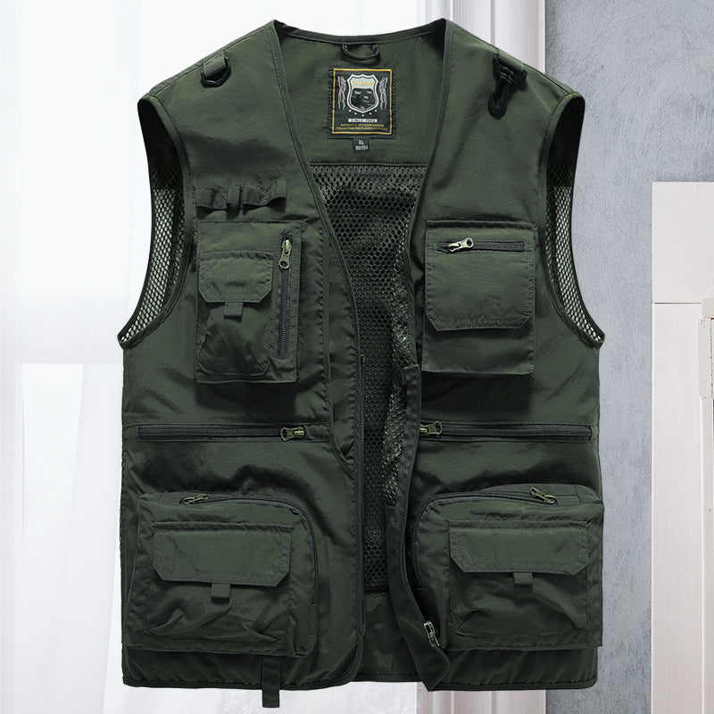 Cargo Vest - Tactical - Zip-Up - Work Vest - Mens Gilet-Men's Cargo Vest-Chaps of London-Army Green-S-Chaps of London