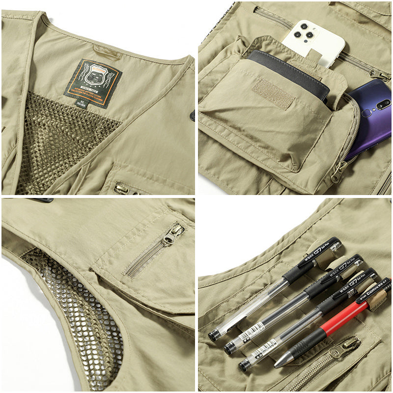 Cargo Vest - Tactical - Zip-Up - Work Vest - Mens Gilet-Men's Cargo Vest-Chaps of London-Chaps of London