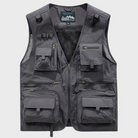 Cargo Vest | Zip-Up | Pockets | Cargo Gilet | Men's Gilet-Chaps of London-Gray-S-Chaps of London