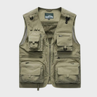 Cargo Vest | Zip-Up | Pockets | Cargo Gilet | Men's Gilet-Chaps of London-Khaki-S-Chaps of London