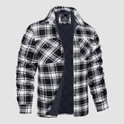 Checkered Jacket | Button-Up | Quilted Liner | Plaid Jacket | Men's Clothing -Chaps of London-Black-S-Chaps of London
