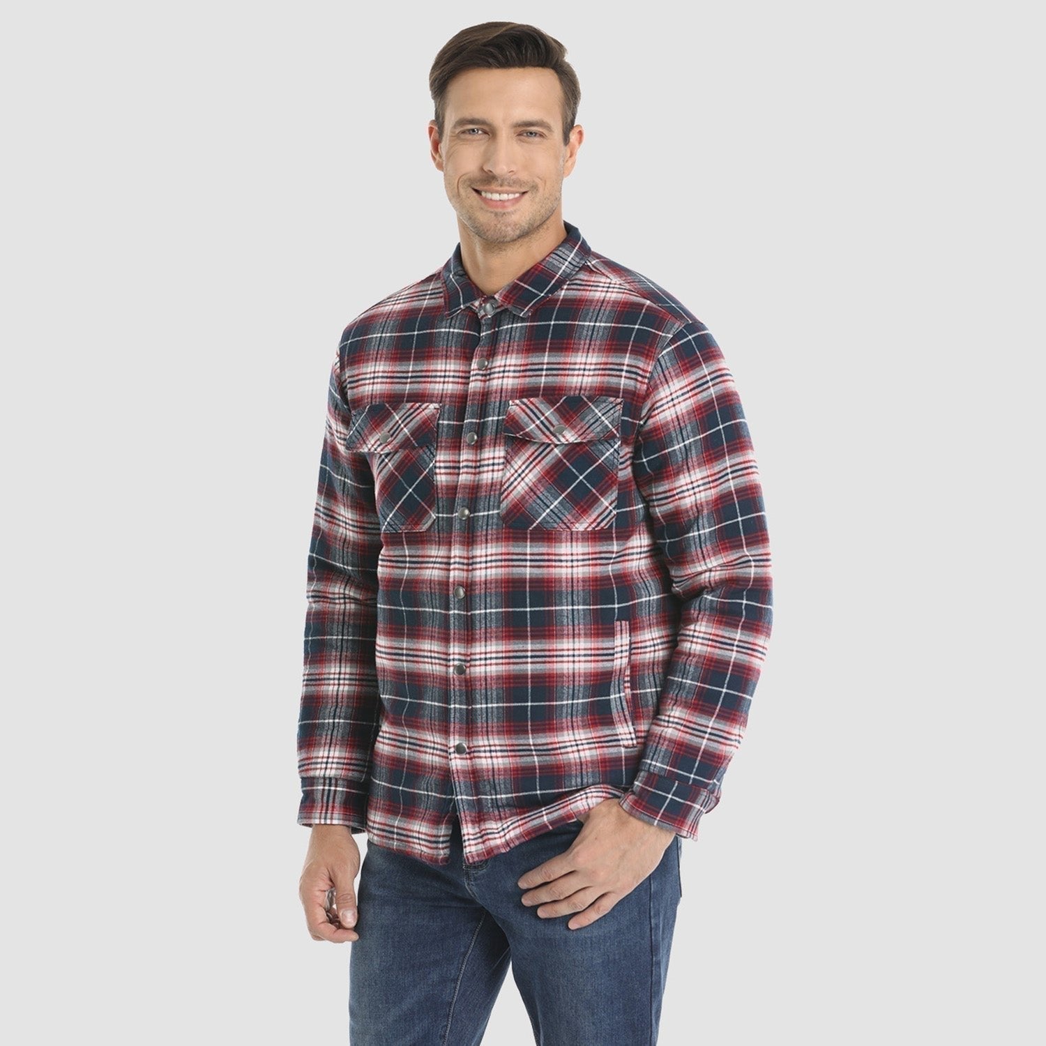 Checkered Jacket | Button-Up | Quilted Liner | Plaid Jacket | Men's Clothing -Chaps of London-Chaps of London