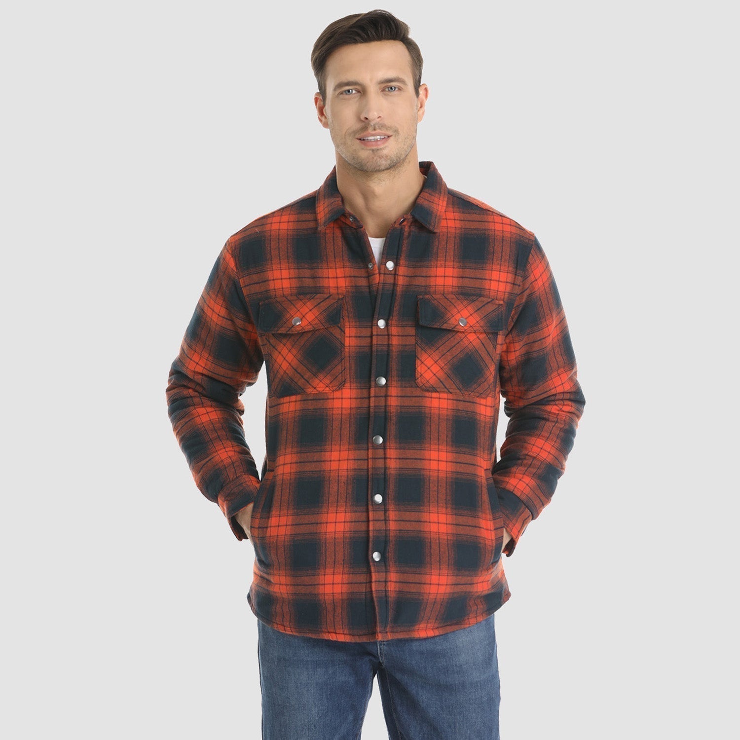 Checkered Jacket | Button-Up | Quilted Liner | Plaid Jacket | Men's Clothing -Chaps of London-Chaps of London