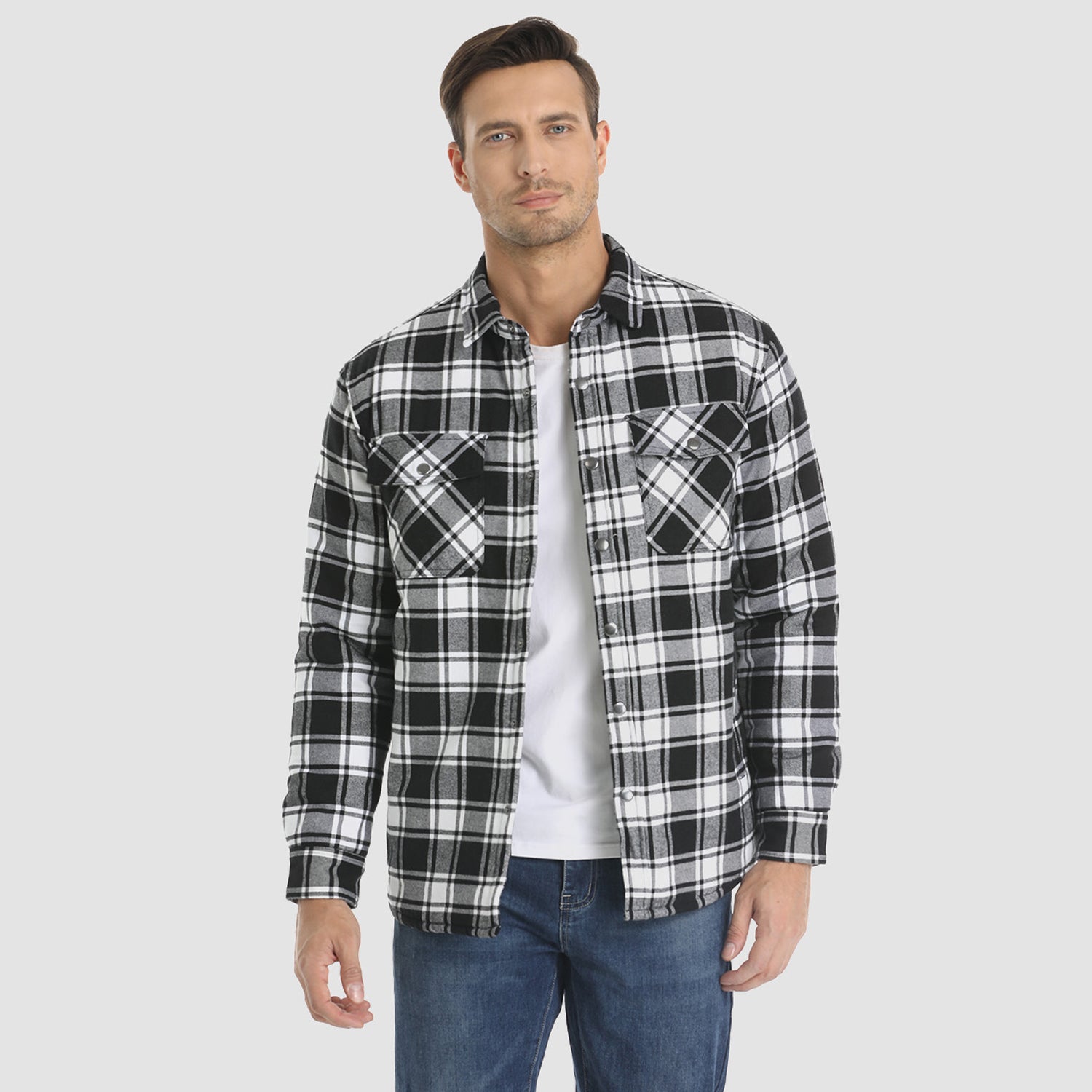 Checkered Jacket | Button-Up | Quilted Liner | Plaid Jacket | Men's Clothing -Chaps of London-Chaps of London