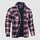 Checkered Jacket | Button-Up | Quilted Liner | Plaid Jacket | Men's Clothing -Chaps of London-Red Blue-S-Chaps of London