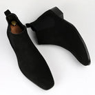Chelsea Boots - Men's Slip-On Ankle Suede Boots-Men Shoes-Chaps of London-Black-40-Chaps of London